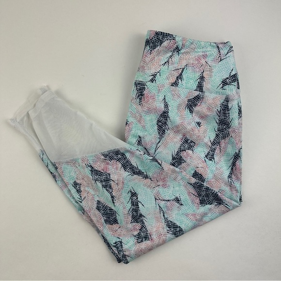 Pro Player Leggings Womens Medium Blue Geometric Mesh - Picture 1 of 10